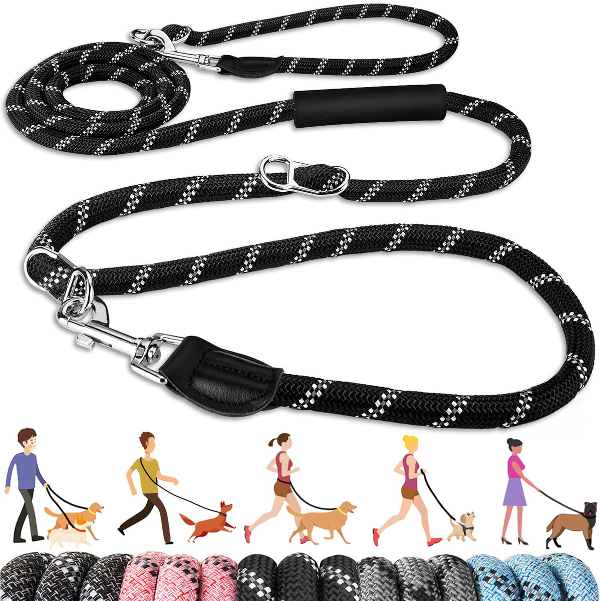 Lukovee Hands-Free Dog Leash — 10FT Adjustable Waist Leash for Large & Medium Dogs