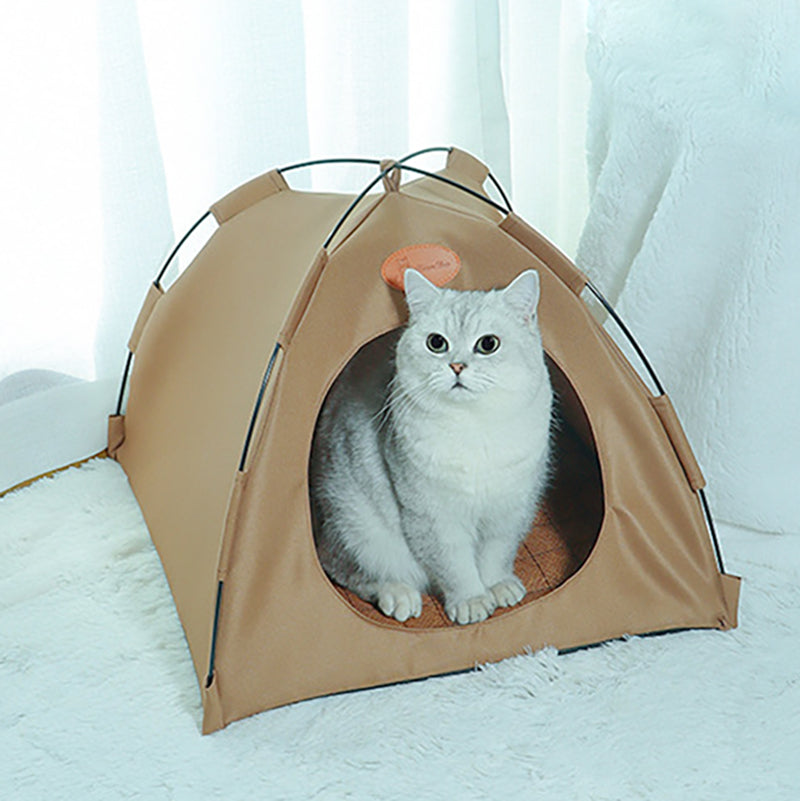 Indoor Cat Tent with Cushion — Cozy Camping-Style Cat Bed & Play Space